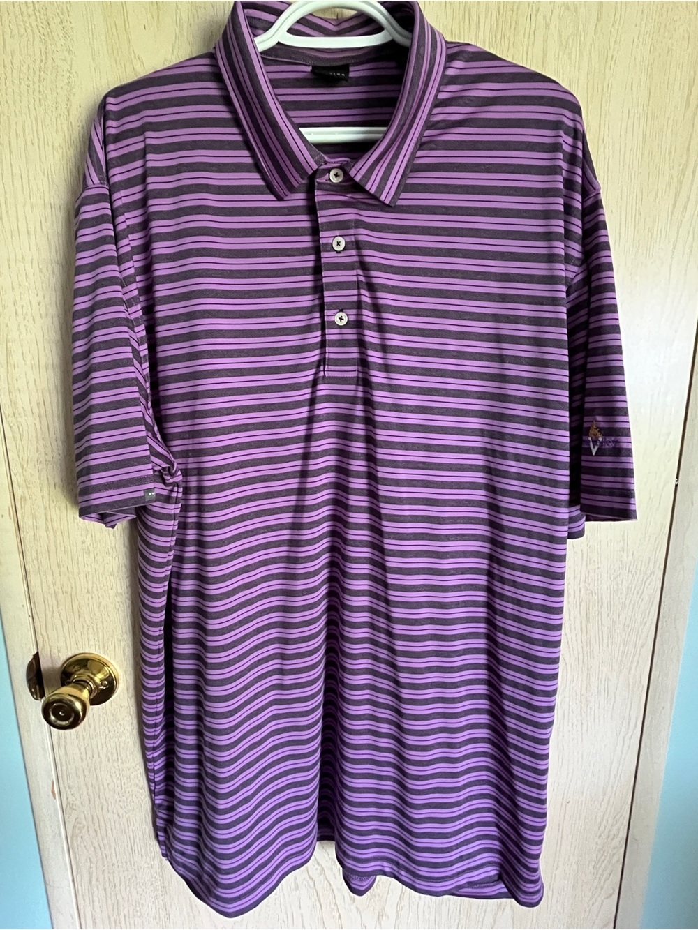 DUNNING Golf Polo Purple & Grey PINE VALLEY Golf Club XXL